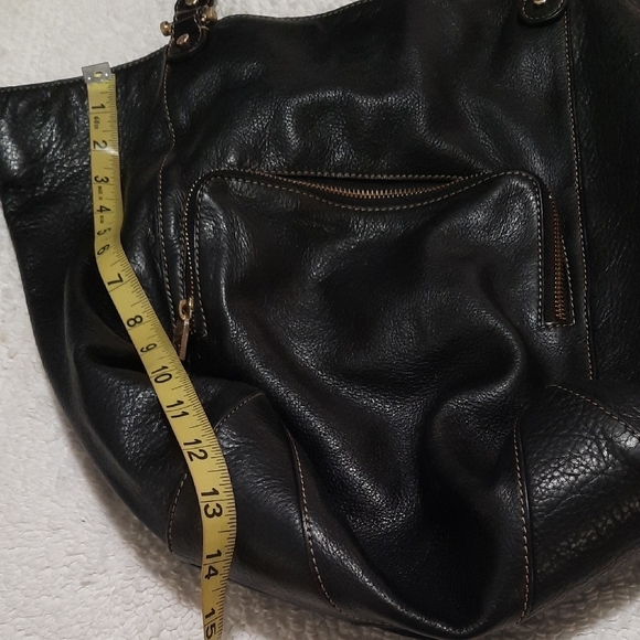 Liz Claiborne Black Leather Tote Bag - Picture 7 of 9